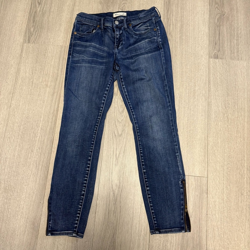 Madewell Skinny Jeans with Ankle Zippers Size 27